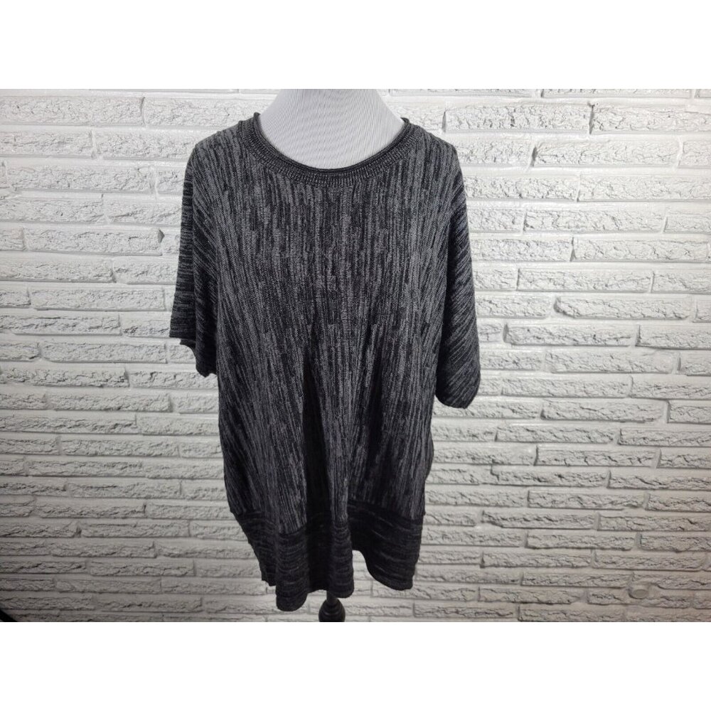 Fashion Bug Womens Plus Size 3X Sweater Pullover Black Marled BLA172E